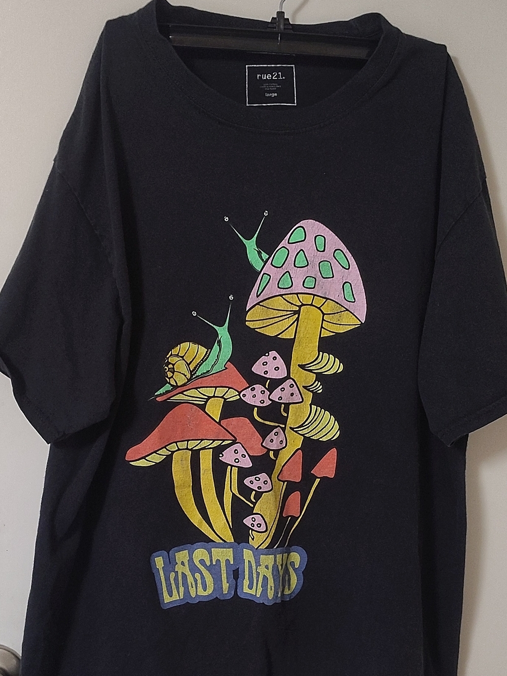 Rue21 Black Tee with White Logo Print